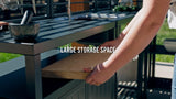 Domi Outdoor Kitchen Island, 5-Piece Modular Kitchens Counter with Whole Aluminum Finish & Shelf & Wall Hanging & Countertop & Sink & Storage Box & Cover, Kitchen Series for Deck Patio, Dark Gray domi outdoor living