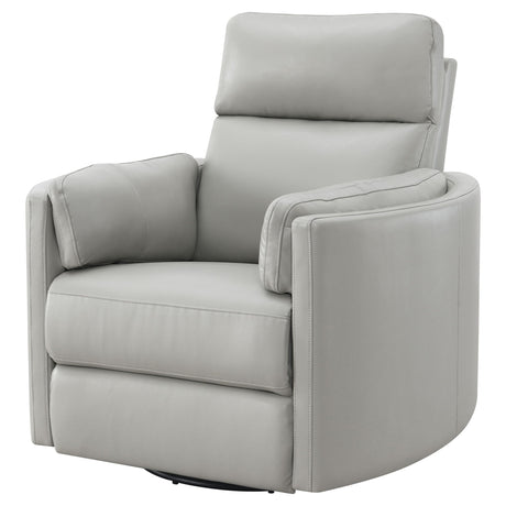Acme Sagen Wooden Glider Recliner with Swivel in Gray Acme