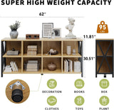 CABZOON 63" 8 Cube Horizontal Bookshelf Long Bookshelf Wood Cube Storage Organizer Wood Cubby Bookcase for Living Room Maple CABZOON
