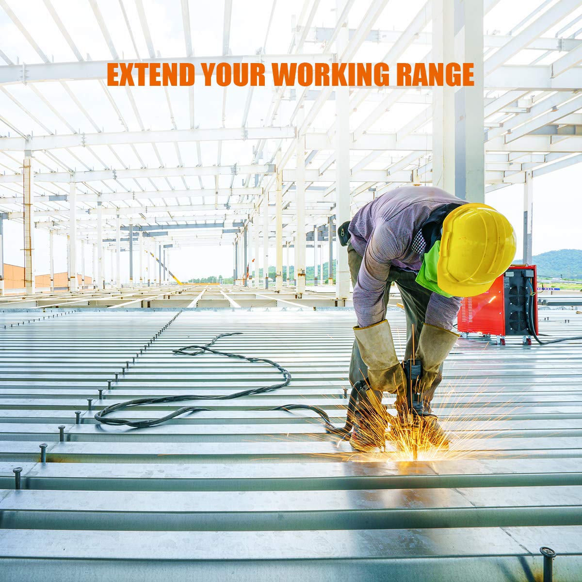 Miady 25ft 50AMP Welder Extension Cord, 8 Gauge Heavy Duty Industrial NEMA 6-50 Welding Machine Cord with Lighted End, ETL Approved Miady