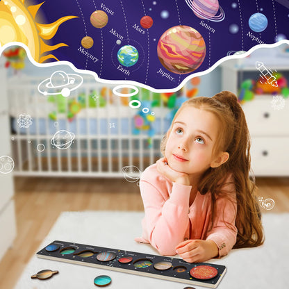 Zeoddler Solar System Puzzle for Kids 3-6, Wooden Space Toys for Kids, Planets for Kids, Preschool Learning Activities, Gift for Boys, Girls - WoodArtSupply