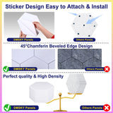 18 Pack Self-adhesive Acoustic Panels Soundproof Wall Panels 12"X10"X 0.4" Sound Absorbing Panel for Decoration Sound Deadening Panels Acoustic Treatment Panel For Home Office（White Hexagonal Design） Dmsky