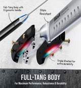 SliceX Brisket Slicing Knife – 12" BBQ Knife, Brisket Knife, Grilling Gifts For Men – Razor Sharp German Steel, Full Tang, Ergonomic Handle Bright Hobby