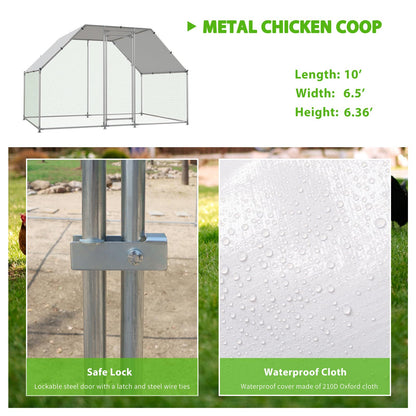 NUGRIART Large Metal Chicken Coop Walk-in Poultry Cage with Water-Resident and Anti-UV Cover Duck Rabbit Cat House Outdoor Chicken Run Pen - WoodArtSupply