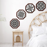 4 Pieces Thicken Rustic Wall Decor Modern Farmhouse Wall Art Decor Wooden Hollow Carved Design Rustic Wall Art for Living Room Bedroom Hallway Decor Office Kitchen Wall Decoration (Vivid Style) Yulejo