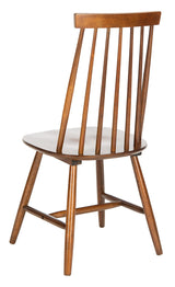 SAFAVIEH Home Collection Priam Farmhouse Walnut Brown Spindle Back Living Room Accent Dining Chair SAFAVIEH