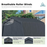 MFSTUDIO Outdoor Carport 13x22 ft, Portable Storage Sheds Shelter Garages Heavy Duty Canopy with Rolled up Zipper Doors, Outside Utility Shed Garage Tent for Boat,Patio Furniture and Tools MFSTUDIO