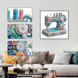 Anuver Sewing Machine Diamond Painting Kits for Adults, 5D Special Shape Crystal Rhinestones Diamond Painting for Beginners, Diamond Art Kits for Home Wall Decoration, 12×12 Inch Anuver