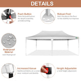 COBIZI Canopy 10x20 Pop Up Canopy Tent with 6 Sidewalls 3.0, Wedding Party Tent Outdoor Gazebos UV50+ Waterproof Canopy Tent for Parties, 3 Adjustable Heights, White(Frame Upgraded) COBIZI