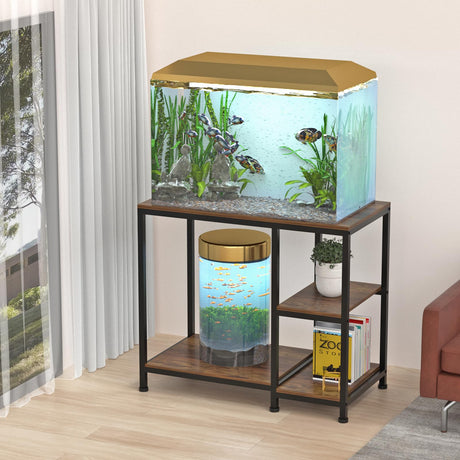 VANVERB Fish Tank Stand for 40 Gallon, Wood Aquarium Stand with Shelves for Fish Tank Accessories Storage, 660LBS Capacity VANVERB