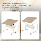 Tektalk Jigsaw Puzzle Table with LED Light, Jigsaw Puzzle Board with Angle & Height Adjustment, Wooden Plateau with Cover, Enclosed with 4 Roller Wheels, for Up to 1500 Pieces Tektalk