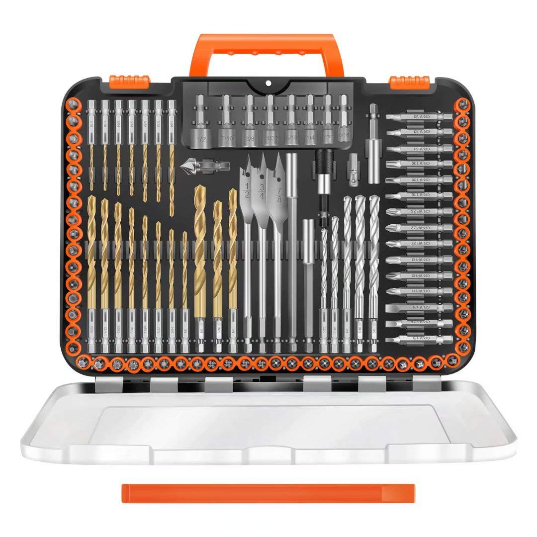 ENERTWIST Drill Bit Set, 112-Pieces 1/4" Hex Shank Impact Driver Bits and Screwdriver Bits Set Assorted in Tough Case for Wood Metal Cement Drilling and Screw Driving, ET-DBA-112 ENERTWIST