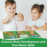 Quilinz Jigsaw Puzzles,Magnetic Animal Puzzles for Toddlers Age 4-6,Sequence Cards for Kids 3-5,Story Telling Cards,Airplane Car Road Trip Activities,Toddler Travel Activities,Preschool Learning Toys Quilinz