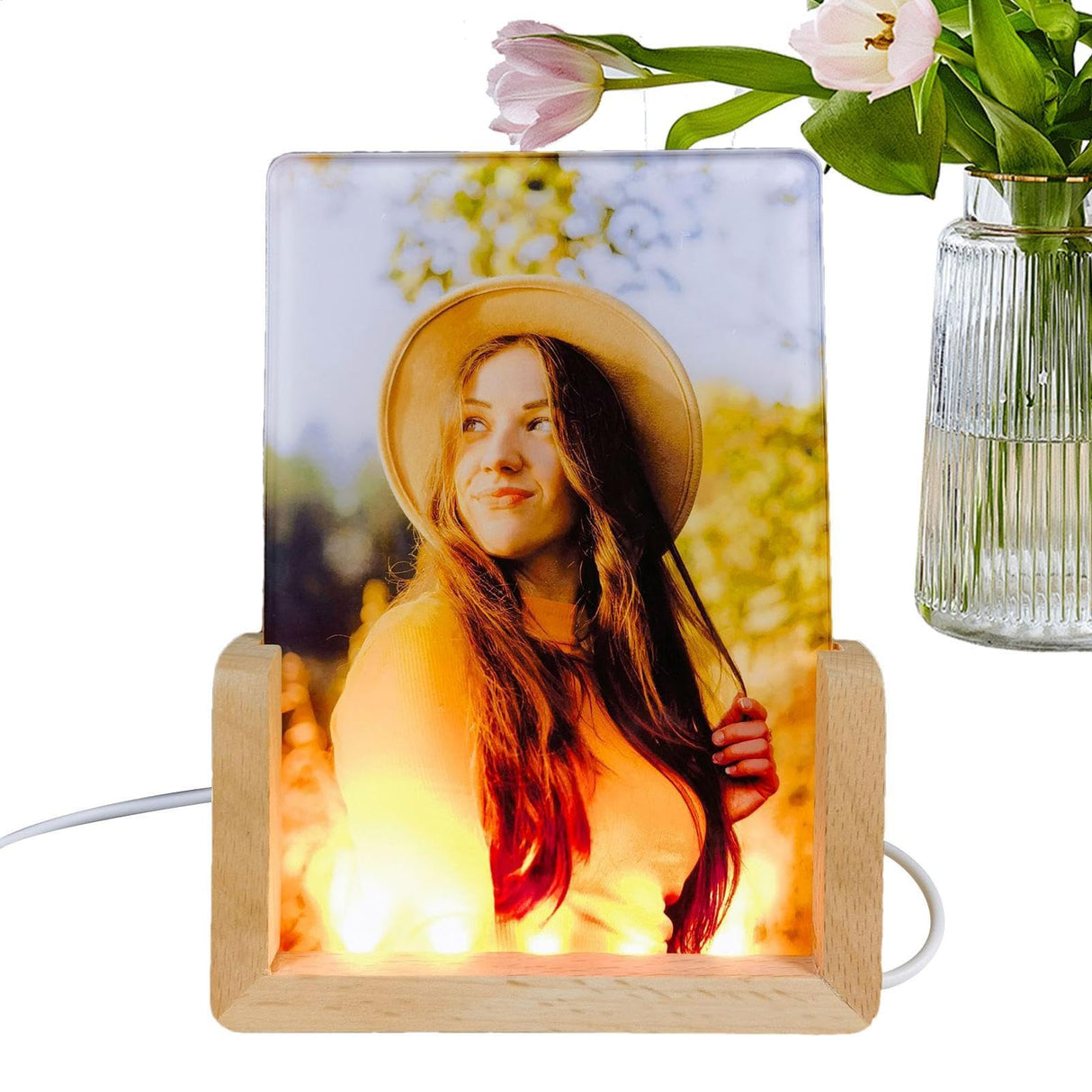 Sublimation Acrylic Blank - 3D LED Light Lamp Base & Photo Frame Panel for Heat Transfer | Customizable Acrylic Frame for Home, Bedroom, and Nightstand Decor WoodArtSupply