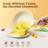 SENSARTE Ceramic Cookware Sets, Pots and Pans Set Nonstick, 20-Piece Induction Cookware, Non-toxic Healthy Non Stick Kitchen Cooking Set with Stay-Cool Handles, PFAS PTFE PFOA PFOS Free SENSARTE