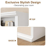 Rresyet Bookcase and Bookshelves, 28" W Tall Bookshelf with Elegant Design, 6 Tiers Spacious Book Storage, Freestanding Book Organizer, Display Library Shelf for Home Office, Living Room & Study Room Rresyet