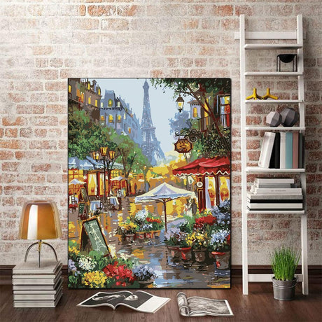 QUITEDEW Paint by Number Kits for Adults,Eiffel Tower Adult Paint by Number Kits,City Oil Painting Suitable for Home Wall Decoration 16x20 Inch QUITEDEW