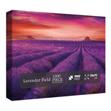 Purple Lavender Field Jigsaw Puzzle 1000 Piece, Sunset Landscape Scenery Nature Puzzles for Adults, Challenging Difficult Hard Impossible Puzzles BBOLDIN
