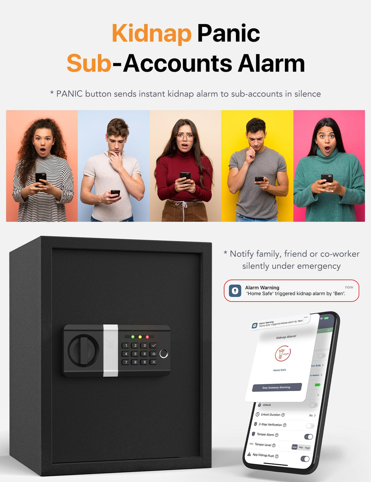 FORFEND Smart Depository Drop Safe App Alarm| Voice Command Office Deposit Safe Box Front Drop Slot | Tamper Proof Money Safe for Business Cash Slip FORFEND Security