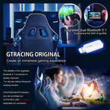 GTRACING Gaming Chair with Speakers Bluetooth Music Video Game Chair Audio Ergonomic Design Heavy Duty Office Computer Desk Chair (White) GTRACING
