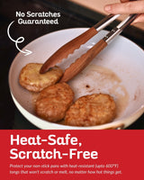 Boxiki Kitchen Tongs for Cooking with Wooden Tips - Nonstick Cooking Tongs & Salad Tongs for Serving Food, Grilling, Cooking, BBQ and Tossing Salad - Made of Natural Walnut Wood, Size 12-inch Boxiki Kitchen