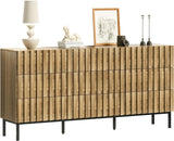 UEV 9 Drawer Dresser for Bedroom, 59" Mid Century Style Fluted Dresser with 9 Drawers,Long Chest of Drawers TV Stand for Bedroom,Hallway UEV