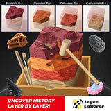 EDUMAN Paleontological Site Fossil Dig Kit for Kids, Dig Up 4 ERAS Ancient Creatures Kit, Archaeology Kits with Rocks and Minerals, Educational Stem Toy for Kids Age 6+, Birthday Gift for Boys Girls EDUMAN