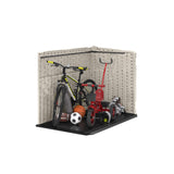 Suncast 5.9 ft. x 3.7 ft Horizontal Stow-Away Storage Shed - Natural Wood-Like Outdoor Storage for Trash Cans and Yard Tools - All-Weather Resin, Hinged Lid, Reinforced Floor - Made in The USA Suncast