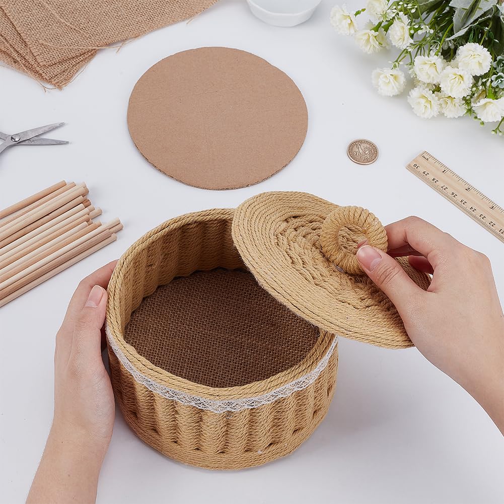 FREEBLOSS Woven Basket Kit Round Cardboard Woven Basket Kit DIY Woven Basket Set Macrame Cord Woven Basket Kit for Beginners Basket Weaving Supplies Basket Weaving Kits for Adults FREEBLOSS
