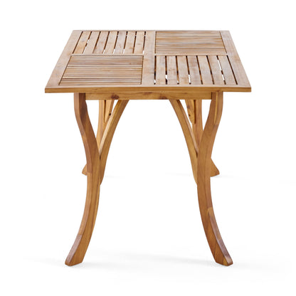 Christopher Knight Home Hermosa Acacia Wood Rectangular Table, Teak Finish - WoodArtSupply