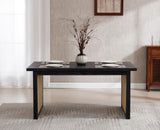 chairus Dining Table Black Wood, Rattan Legs - 20843 chairus