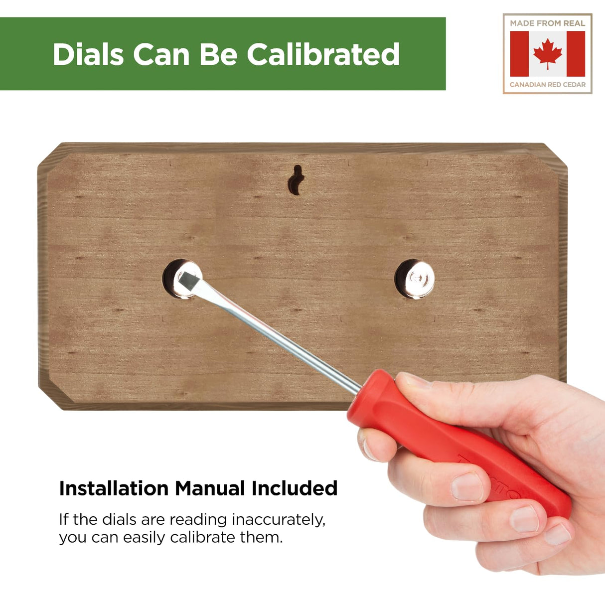 Northwood Sauna - Sauna Thermometer & Hygrometer 2 in 1 - Handmade from Canadian Red Cedar Wood - Luxurious Glass and Golden Metal Dials Northwood Sauna