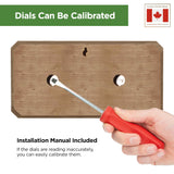 Northwood Sauna - Sauna Thermometer & Hygrometer 2 in 1 - Handmade from Canadian Red Cedar Wood - Luxurious Glass and Golden Metal Dials Northwood Sauna