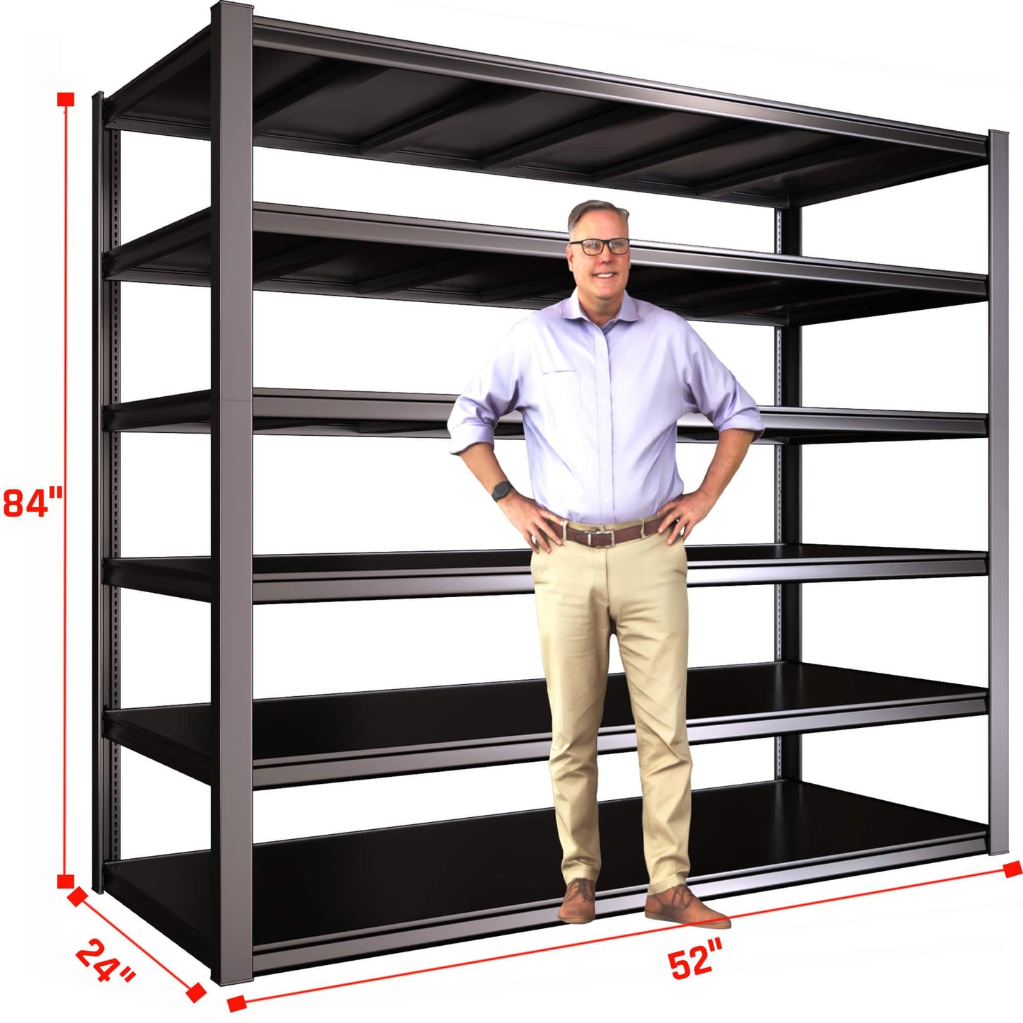 PMKES 84" H Garage Shelving Heavy Duty, Garage Storage Shelves 3200LBS Adjustable 6 Tier Metal Shelving Unit for Storage Rack Industrial Storage Rack Shelf, 2 Pack