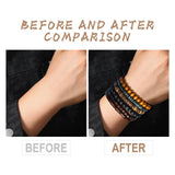JAVMOO Wooden Beads Bracelet for Men Leather Wrap Hemp Cords Wood Beads Ethnic Tribal Bracelets Wooden Wristbands JAVMOO