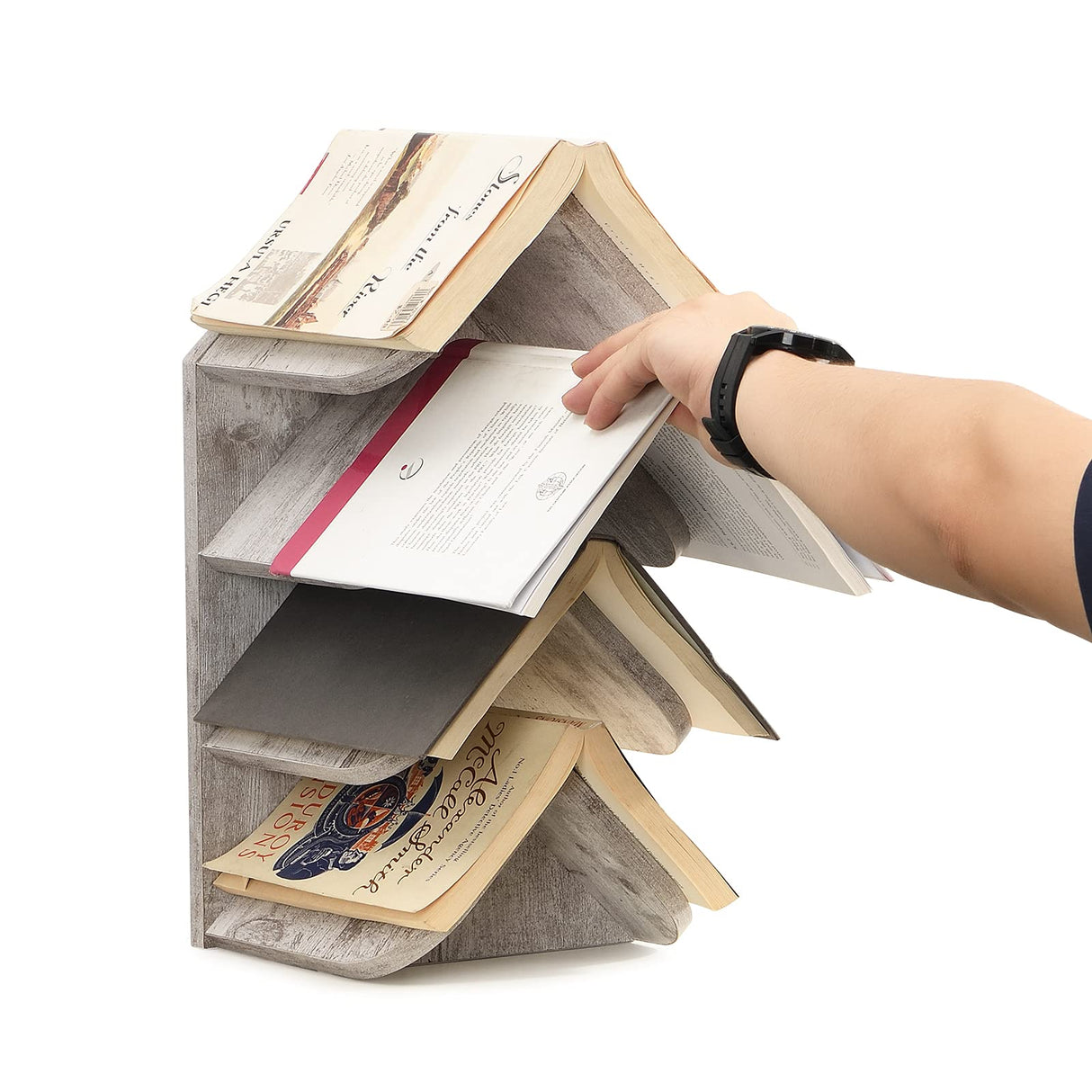 ZhuoChiMall Wisdom Tree Bookshelf, Book Tree Bookshelf, Tree Bookcase for Living Room, Bedroom, Office, Wisdom Tree Book Holder, White ZhuoChiMall