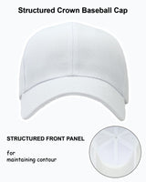 Utmost Structured Baseball Cap with Adjustable Closure - Performance Hat for Outdoor Activities and Custom Embroidery (1pc White) Utmost