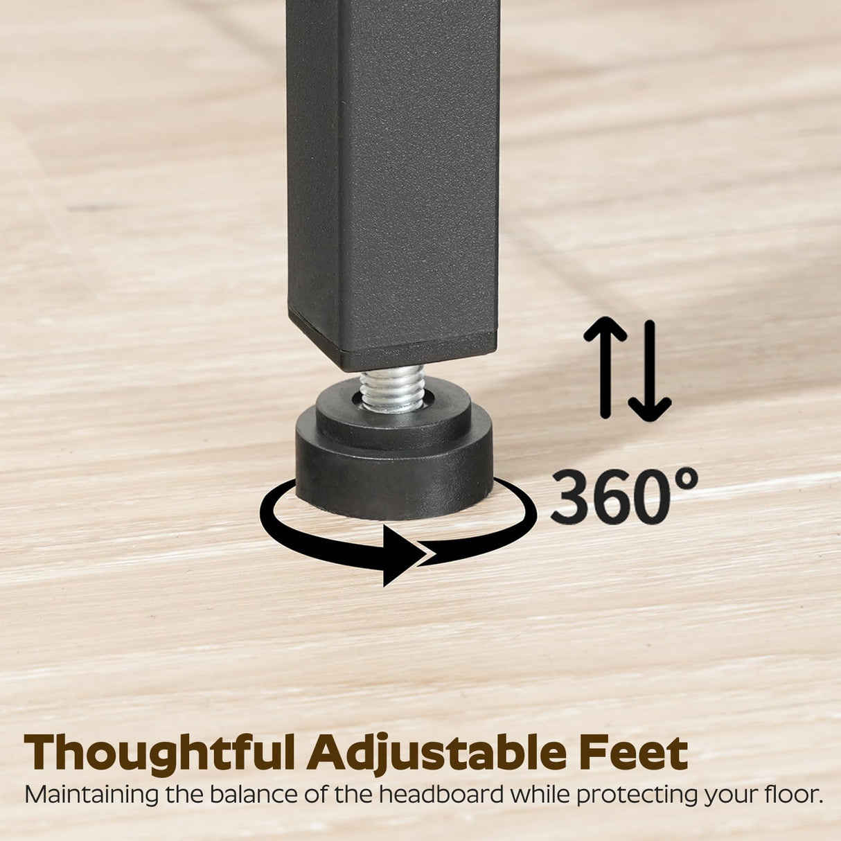 YATINEY King Size Headboard, Headboard with Light and Outlets, Headboard with 2 Storage Shelves, Storage Rack, Adjustable Height, Sturdy and Stable, Easy Assembly, Black YATINEY