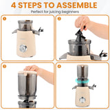 Pukomc Juicer Machines, Cold Press Juicer with 4.1'' Large Feed，Slow Masticating Machines Chute Fit Whole Vegetable And Fruit，High Juice Yield Juicer Easy to Clean Pukomc