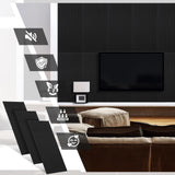 Frienda 6 Pcs 47.2 x 23.6 Inch Acoustic Wood Wall Panels Decorative Soundproof Wall Panels 3D Slat Wood Panels for Home Office Cinema Interior Wall Frienda