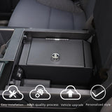Car Center Console Safe Box Compatible with Toyot@ Tundra 2022-2025，Center Console Armrest Safe Lock Box Armrest Gun Security Organizer Tray with 3-Position Combination Lock and Key (black) HAPPYHORSE