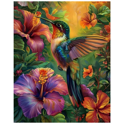 xcemhil Paint by Numbers Kit for Adults, Hummingbird Paint by Numbers for Adults, Paint by Numbers Kit for Beginner for Gift and Home Wall Decor 16x20 Inch