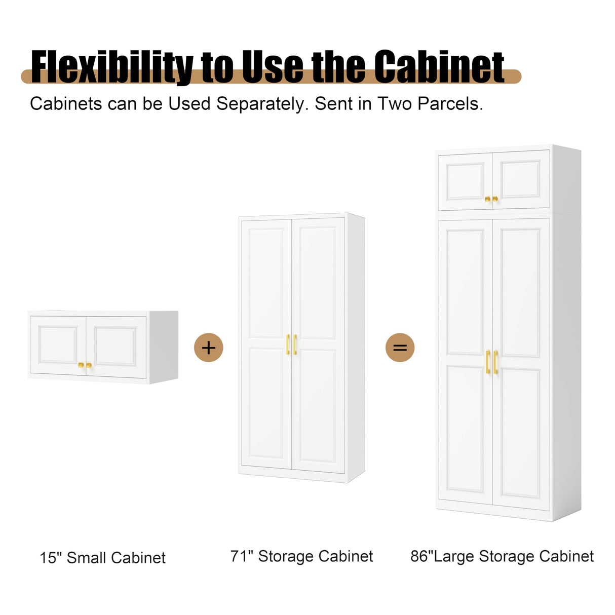 Metal Armoire Wardrobe Closet with Hanging Rod, 86" Tall Metal Clothing Storage Cabinet, White Armoire with Adjustable Shelves MetalMax