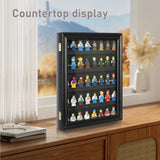 DuvinDD Minifigure Display Case Wall Mount Lego Minifigure Display Case Floating Lego Shelves Wooden Display Cabinet with UV Protect Door, Lockable Dustproof Showcase Thimble Display Case DuvinDD