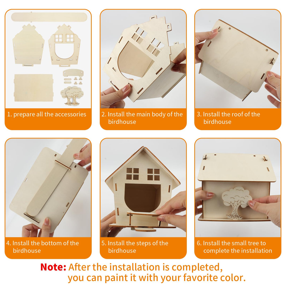 Wooden DIY Bird House Kit for Adults to Build, Outdoor Woodworking Crafts Freestyle, Hanging Birdhouse for Garden Yard Decor Gifts VinBee