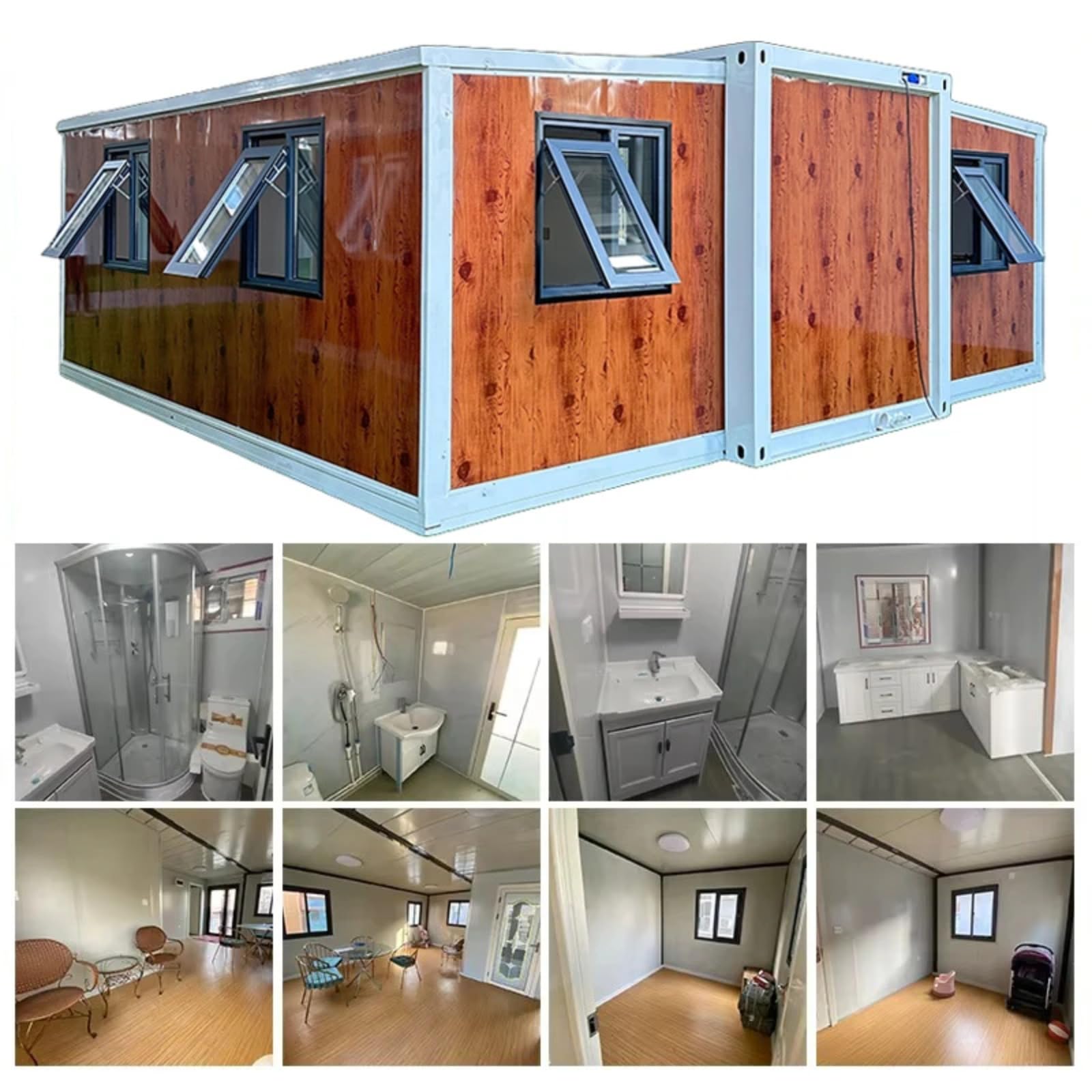 Container House Back Yard Folding Container House 3 Bedroom 40ft Expandable Container Home 20ft Foldable House - WoodArtSupply