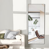 NEUWEABY Full Length Mirror Floor Mirror Large Mirror Body Rectangle Mirror for Bedroom Living Room Standing Hanging or Leaning Against Wall Aluminum Alloy Frame Black 57"x24" NEUWEABY