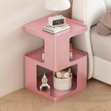 BAOGELIYA Metal Small Nightstands, Modern Side Table with 3 Tiers Storage, Pink End Table for Couch, Living Room Bedroom, Bedside Tables No Assembly Required BAOGELIYA