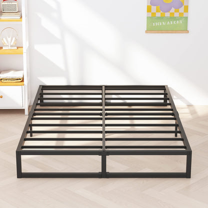 Richwanone 10 Inch King Size Bed Frame Metal Platform Mattress Foundation with Steel Slat Support, No Box Spring Needed, Easy Assembly, Black