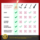 Easy Function Wood Grill Scraper - Wooden BBQ Grill Brush Cleaner Alternative - Enjoy Safe & Bristle Free Barbecue EASY FUNCTION